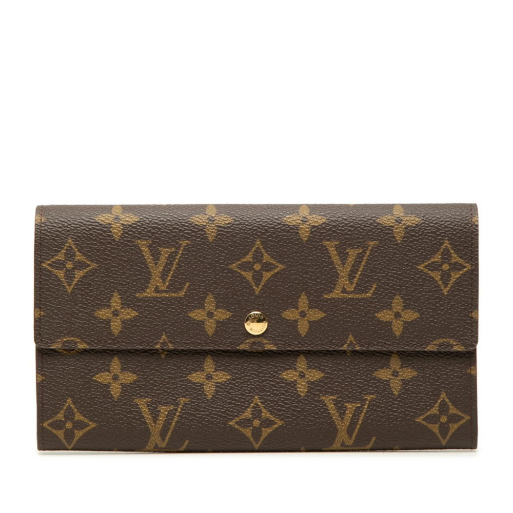 Louis Vuitton Monogram Portefeuille Sarah (older model) long wallet M61734 Br...